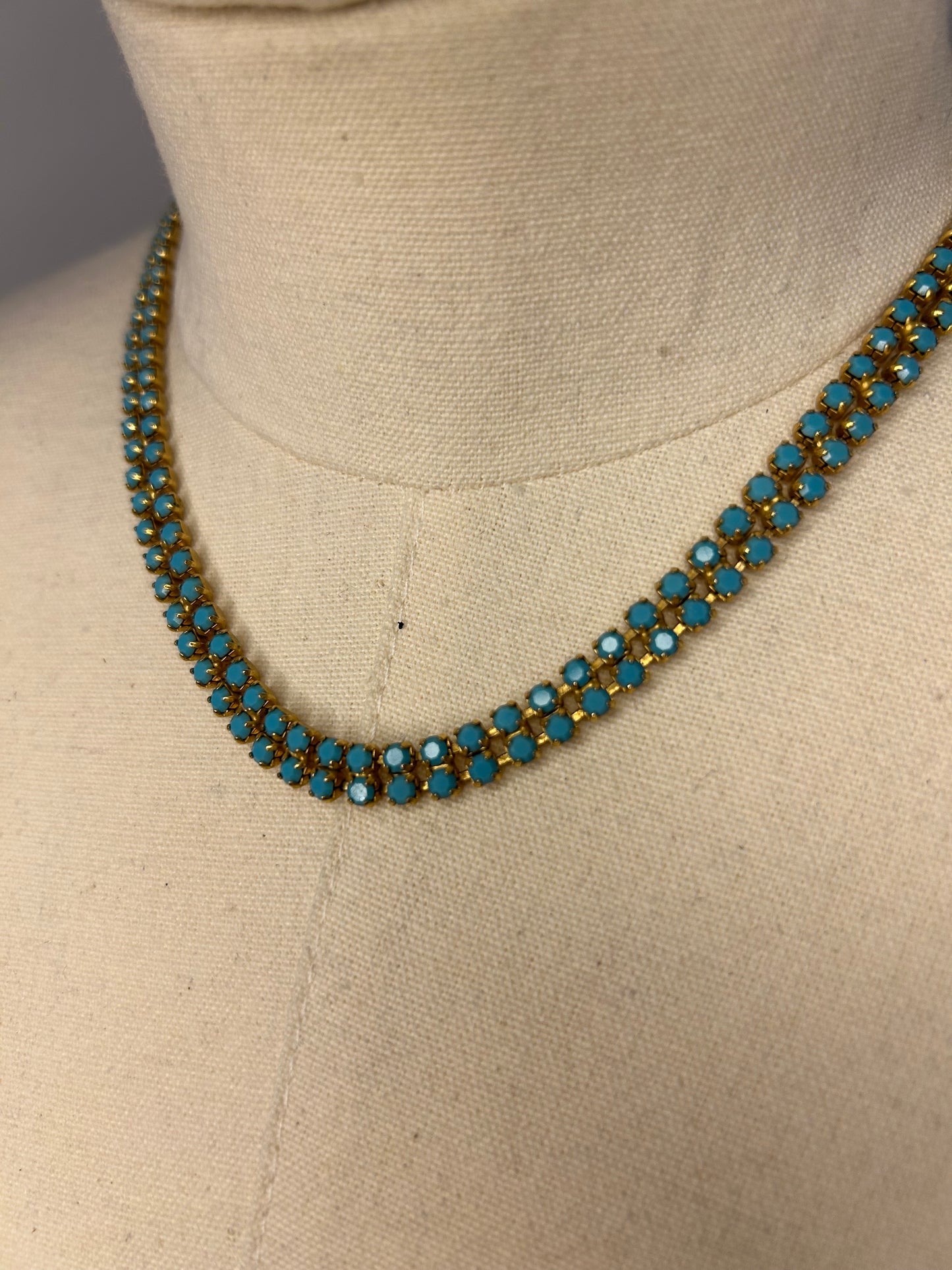 Turquoise Diamanté necklace