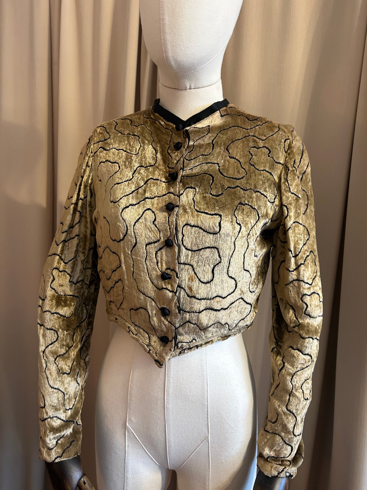 1920s Gold Silk Velvet Jacket