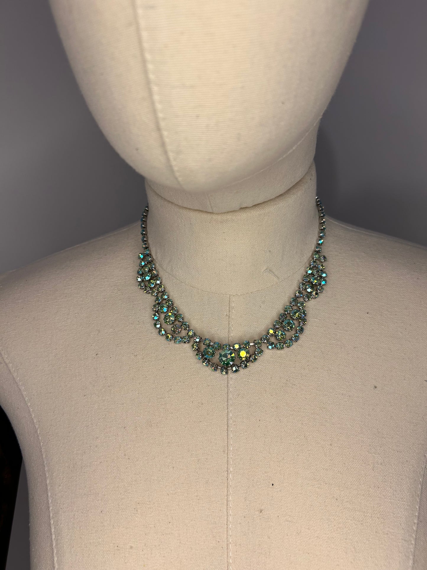 Green Rhinestone Necklace