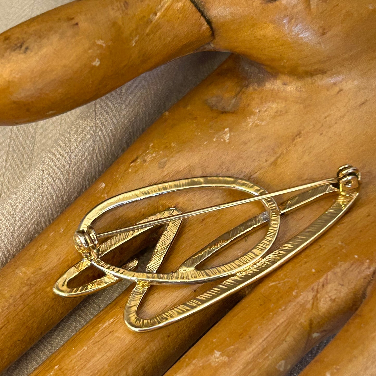 Mixed Metal Swirl Brooch