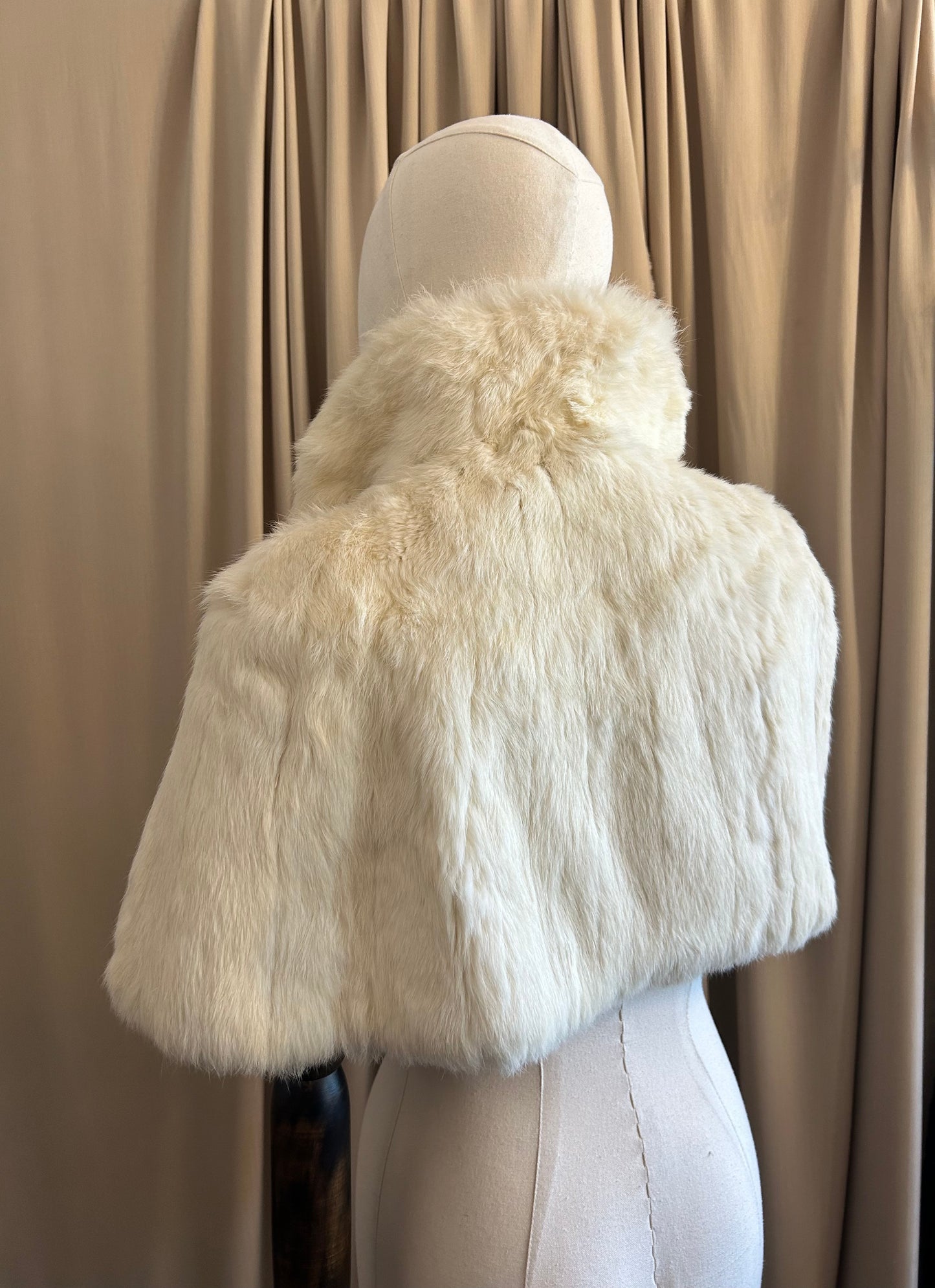 Cream Rabbit Fur Capelet
