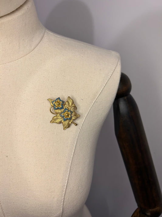 Leaf and Flowers Brooch