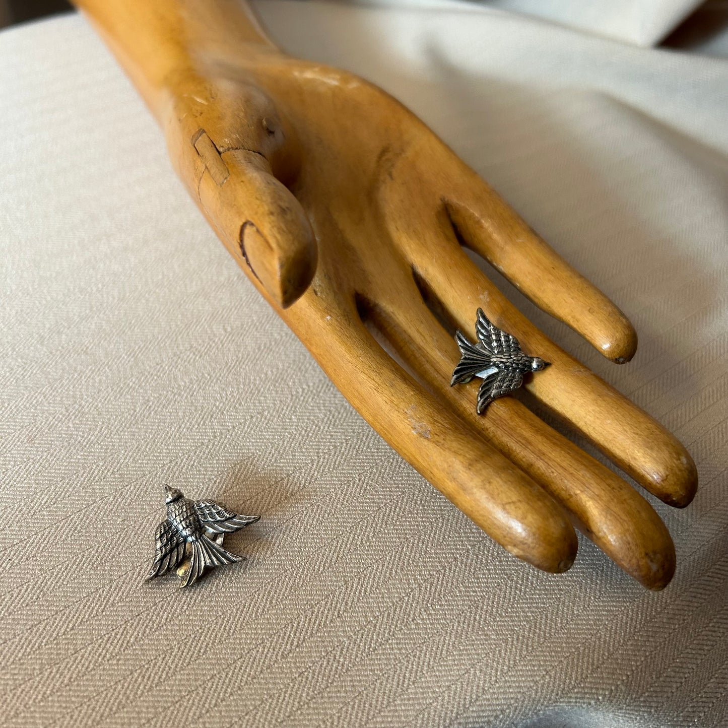 Silver Tone Swallows Clip Ons