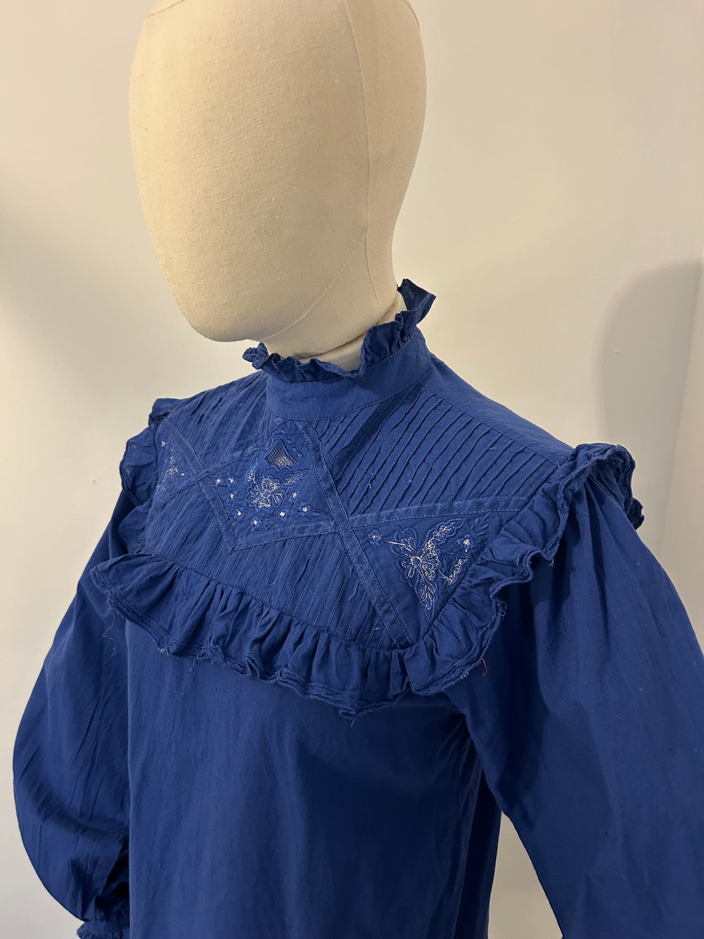 Blue Cotton Prairie Blouse