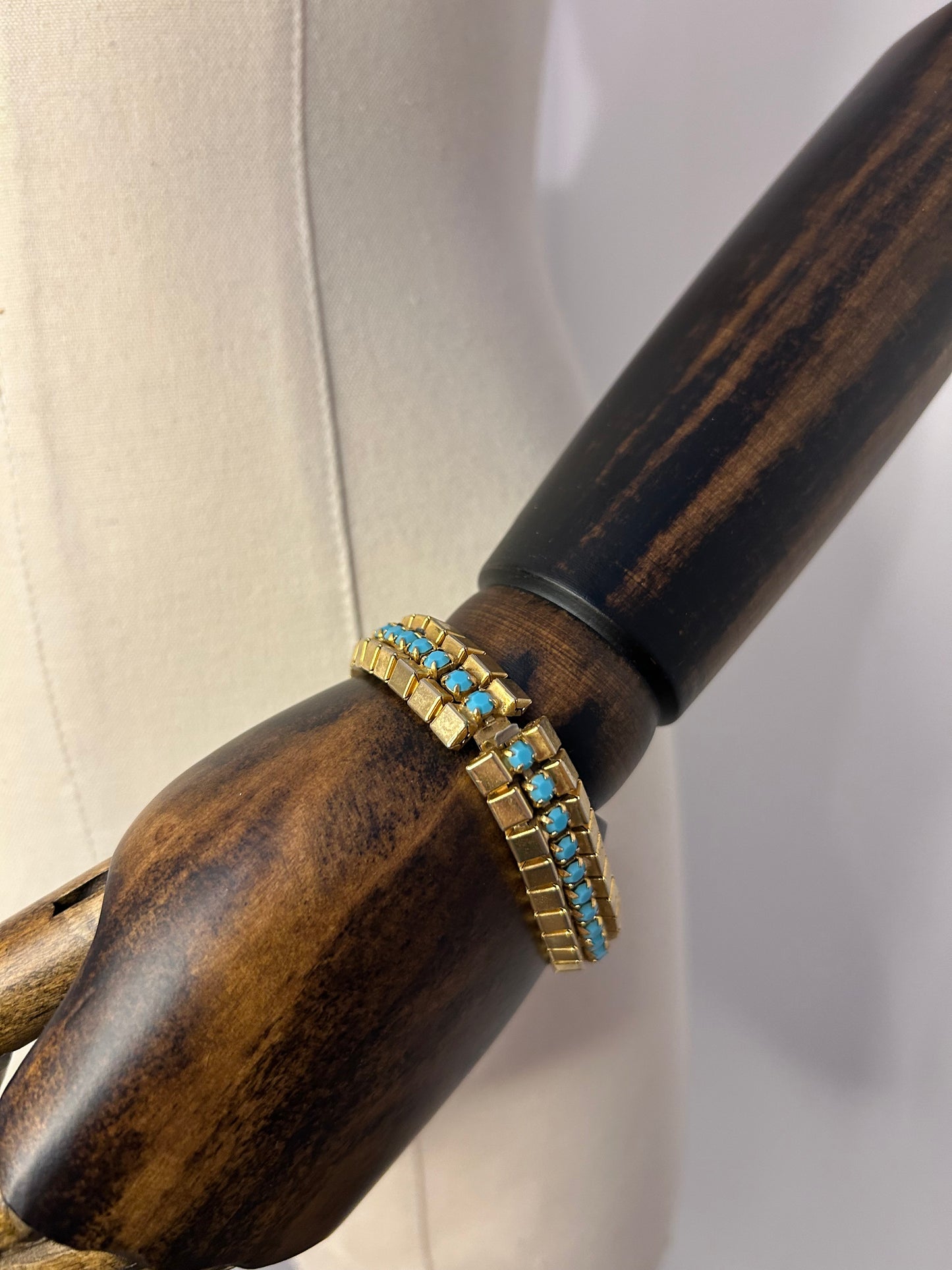 Gold and Faux Turquoise Bracelet