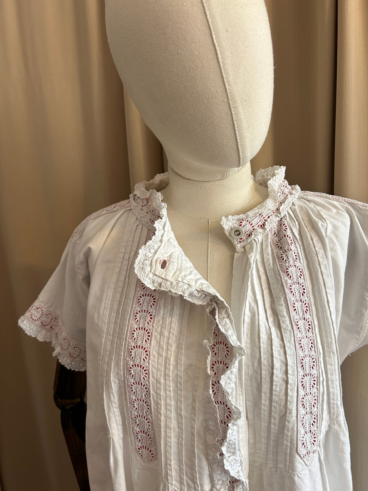 French Nightgown with Red Banding