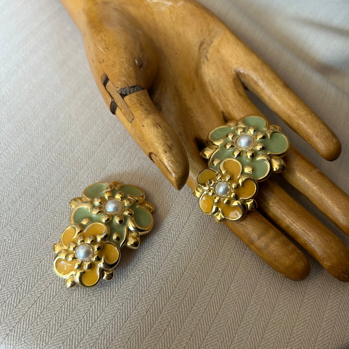 Large Floral Clip On