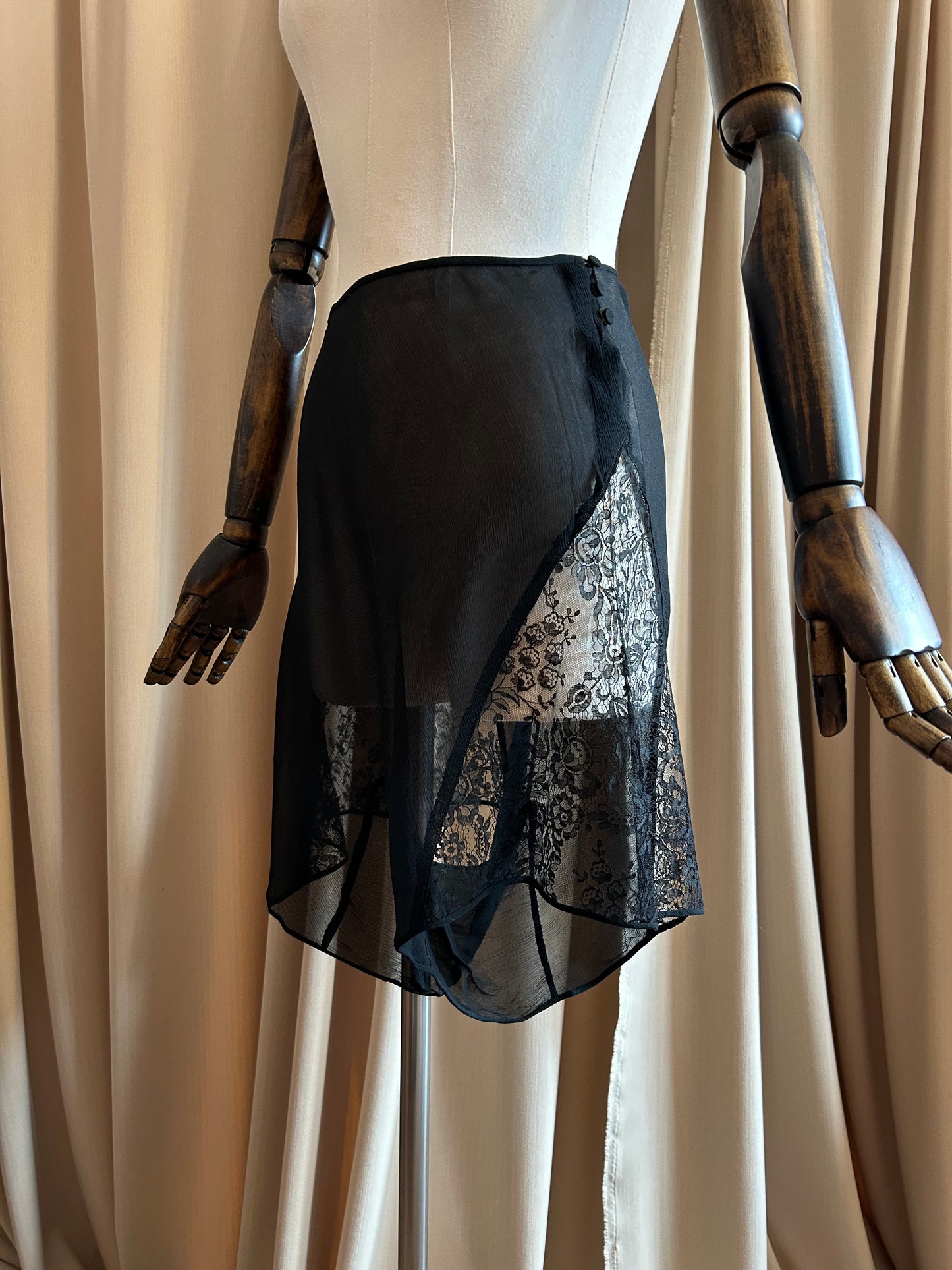 Black Silk Tap Shorts