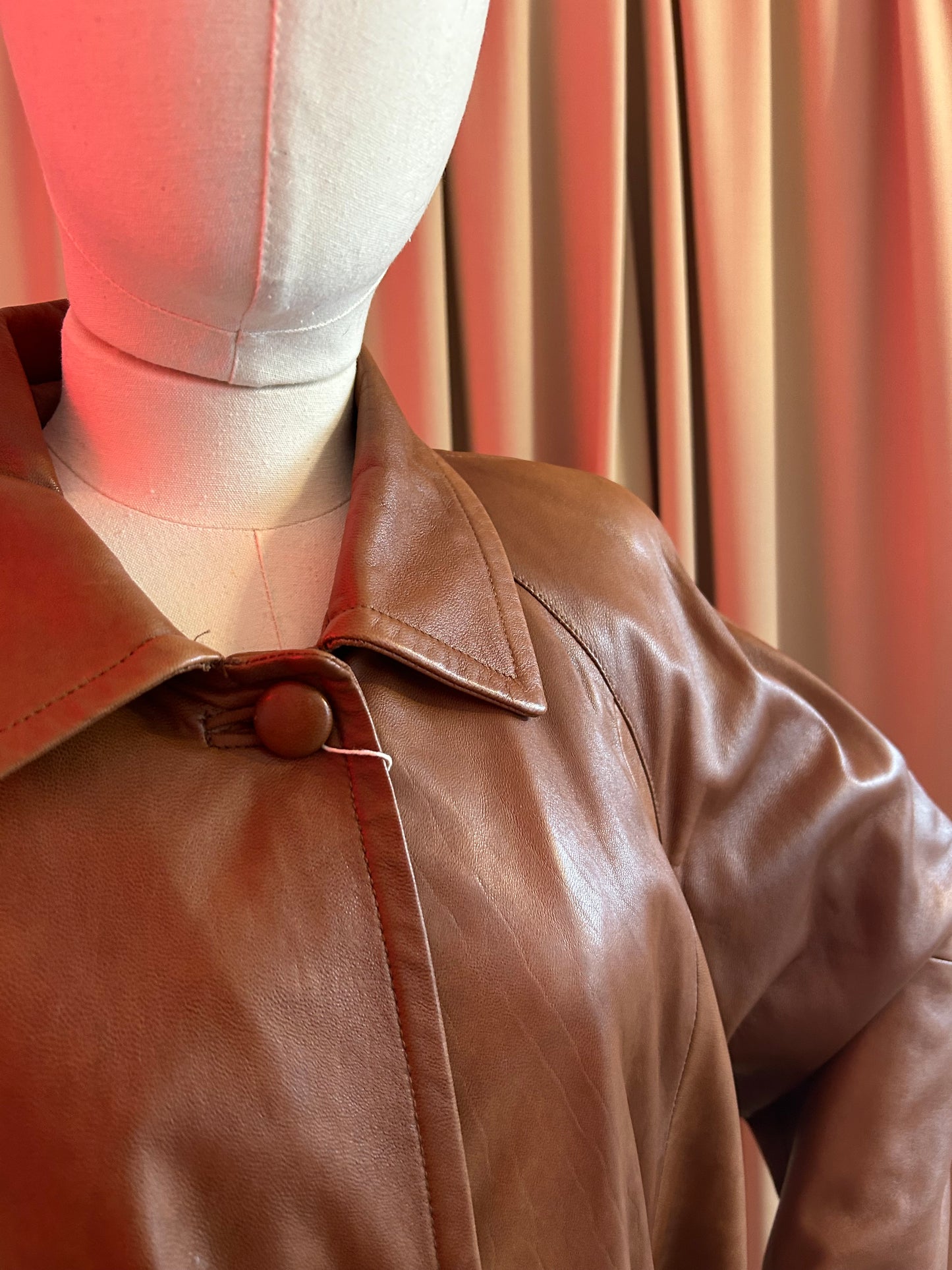 Italian Leather Swing Coat