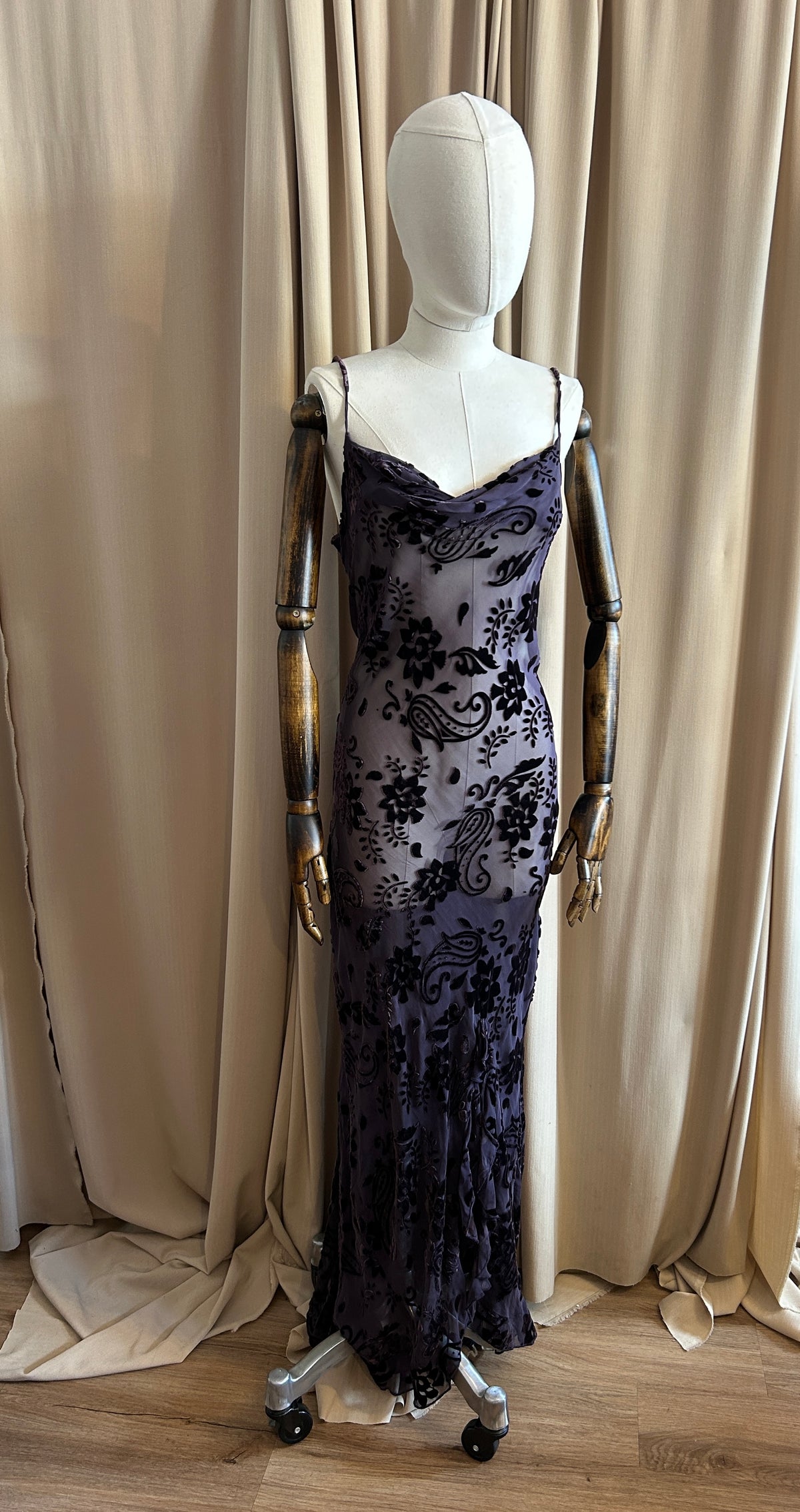 90s Devoré Bias Cut Gown