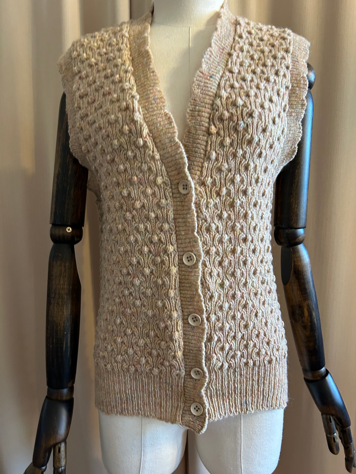 Caramel Popcorn Knit Waistcoat
