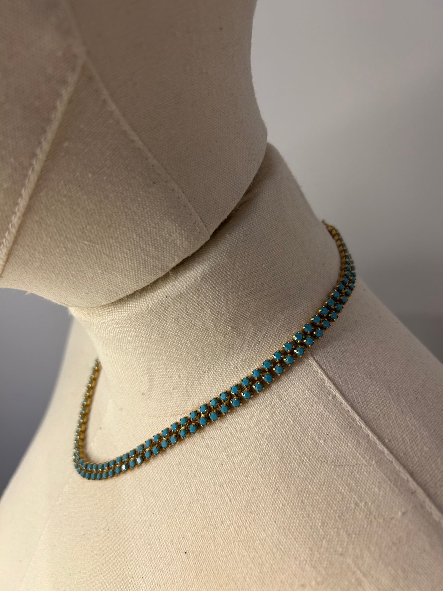 Turquoise Diamanté necklace