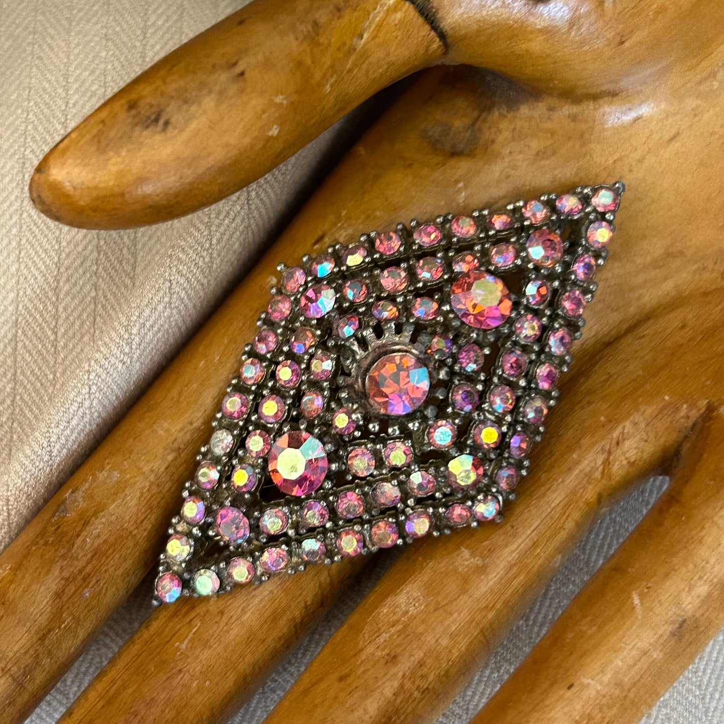 Pink Rhinestone Brooch