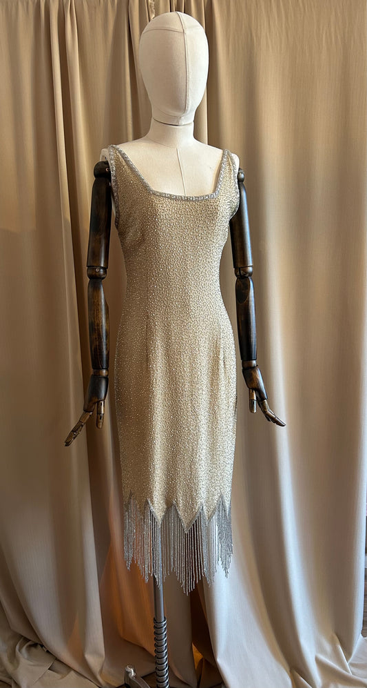 Cream Beaded Dress