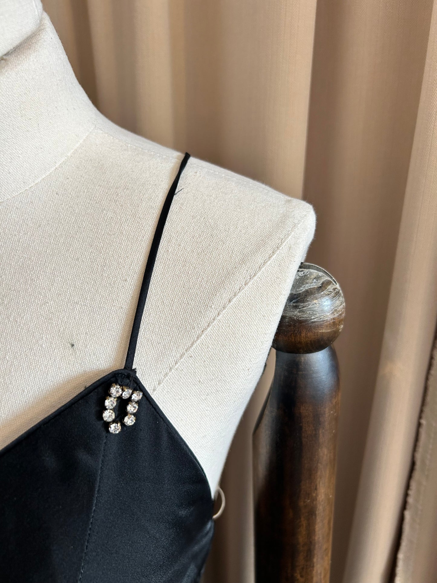 Bias Cut Black Gown