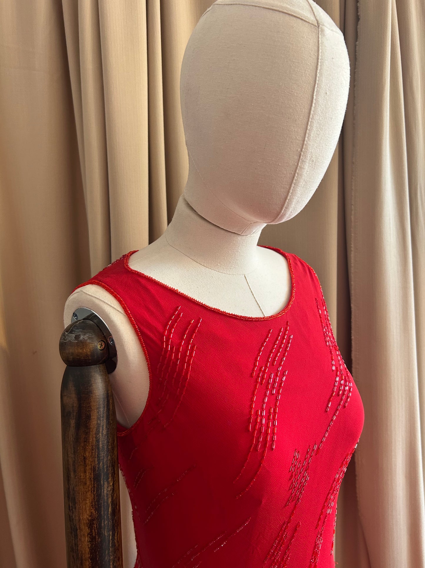 Silk Beaded Bias Gown