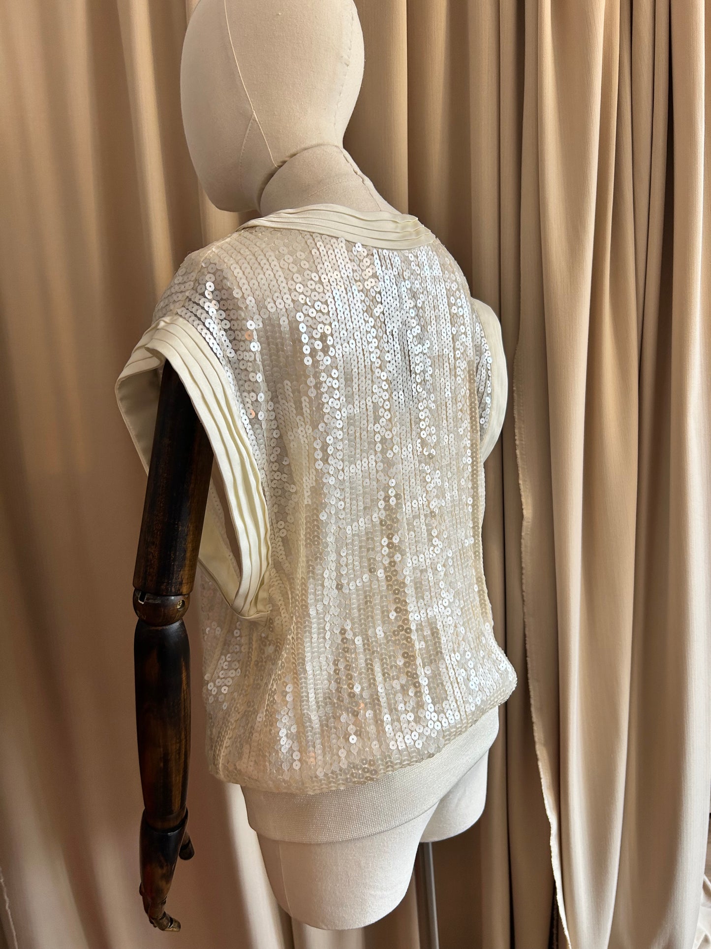 White Sequin Top