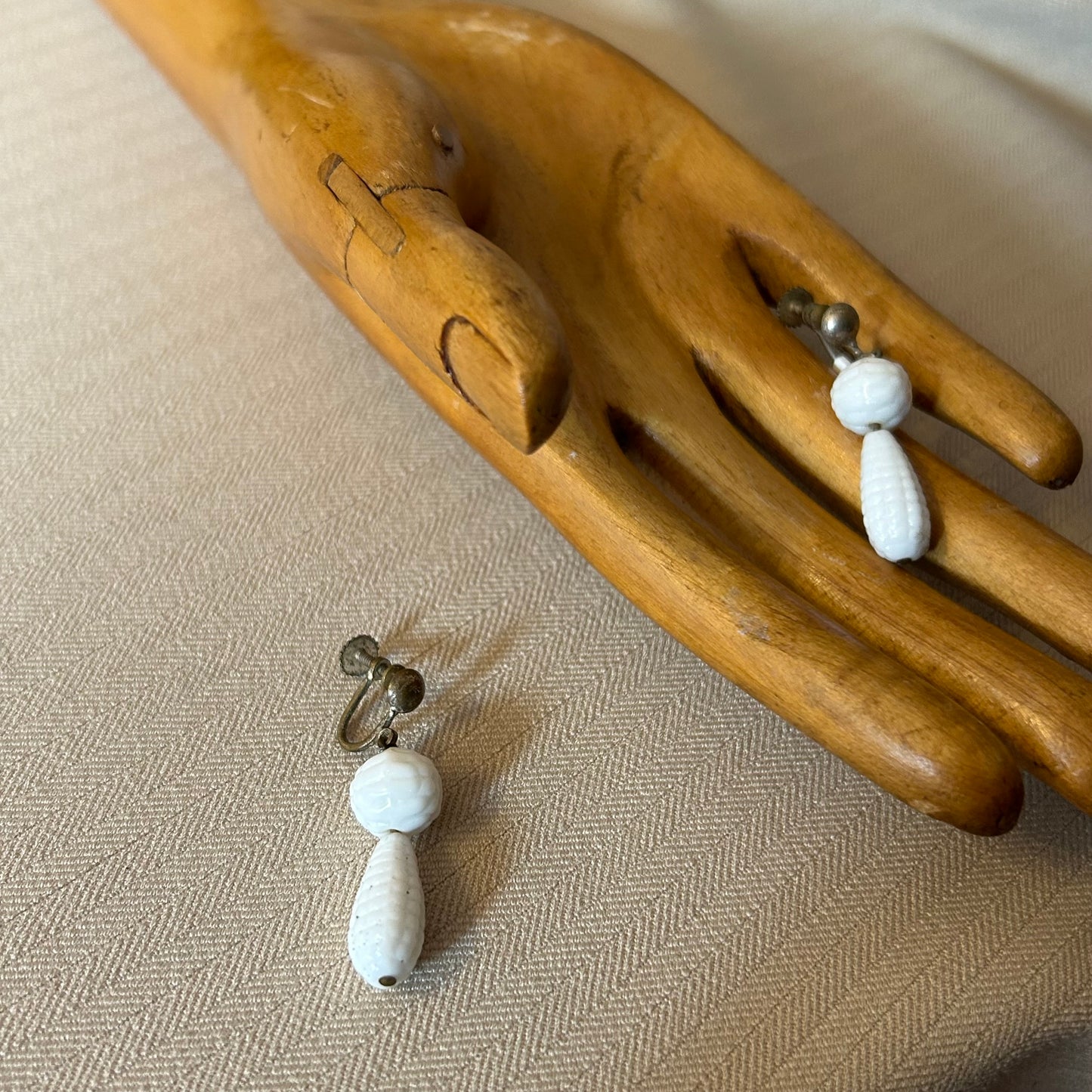 Milk Glass Earrings