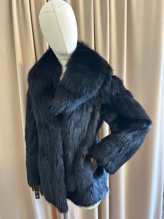 Black Fox Fur Fitted Jacket