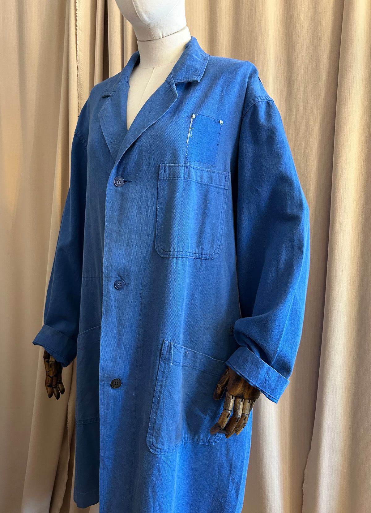 Distressed French Longline Workwear Jacket