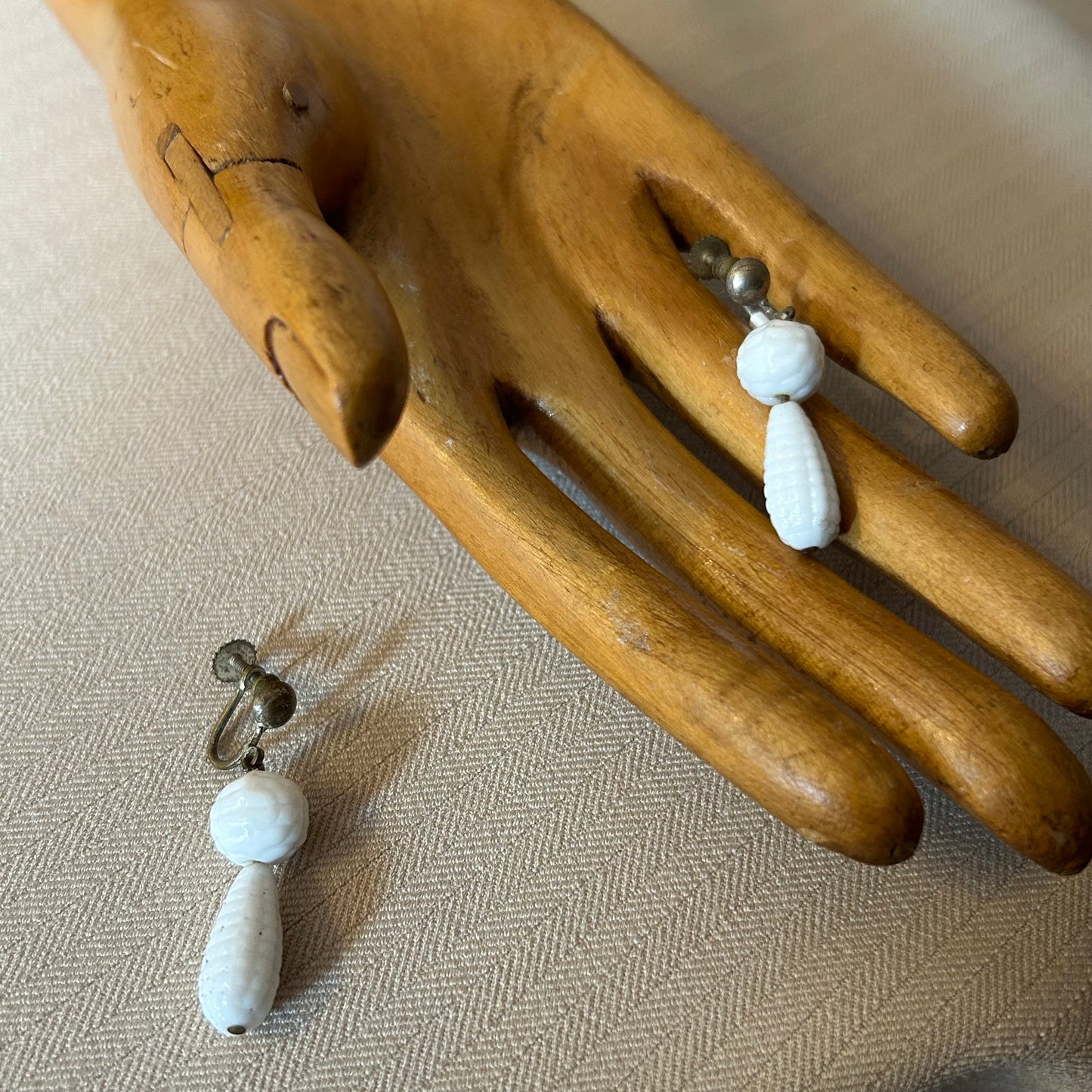 Milk Glass Earrings