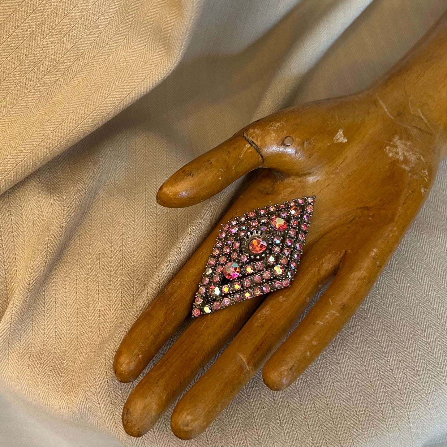 Pink Rhinestone Brooch