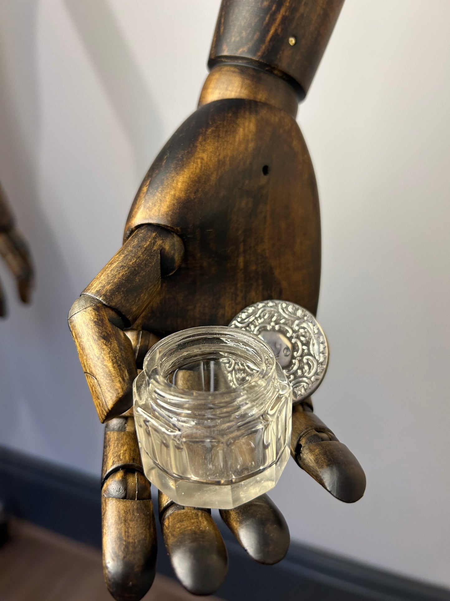 Crystal Pot With Silver Lid