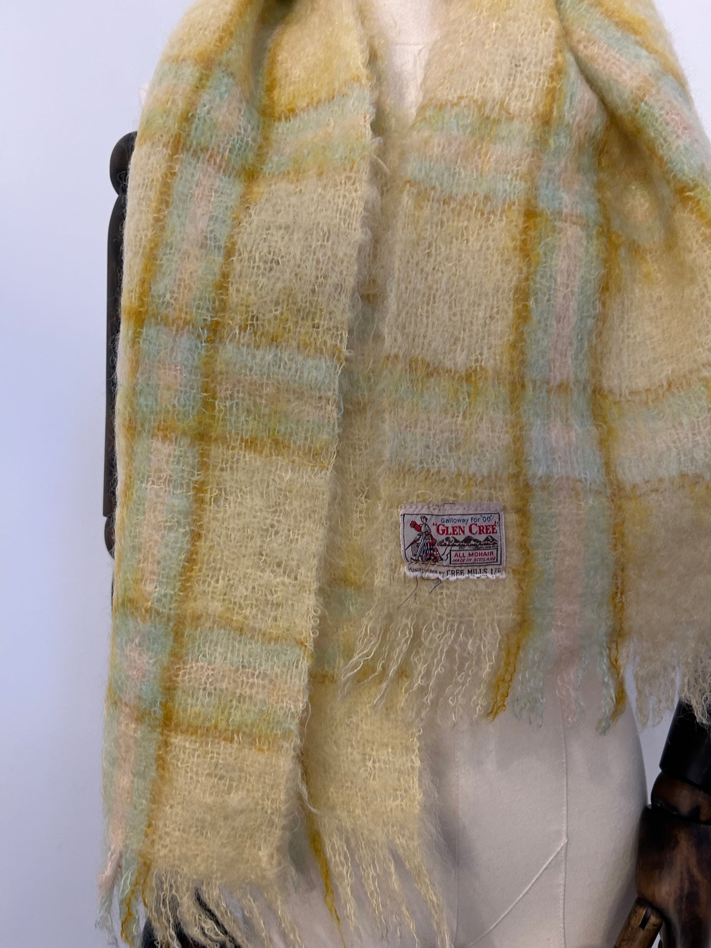 Acidic Mohair Check Scarf