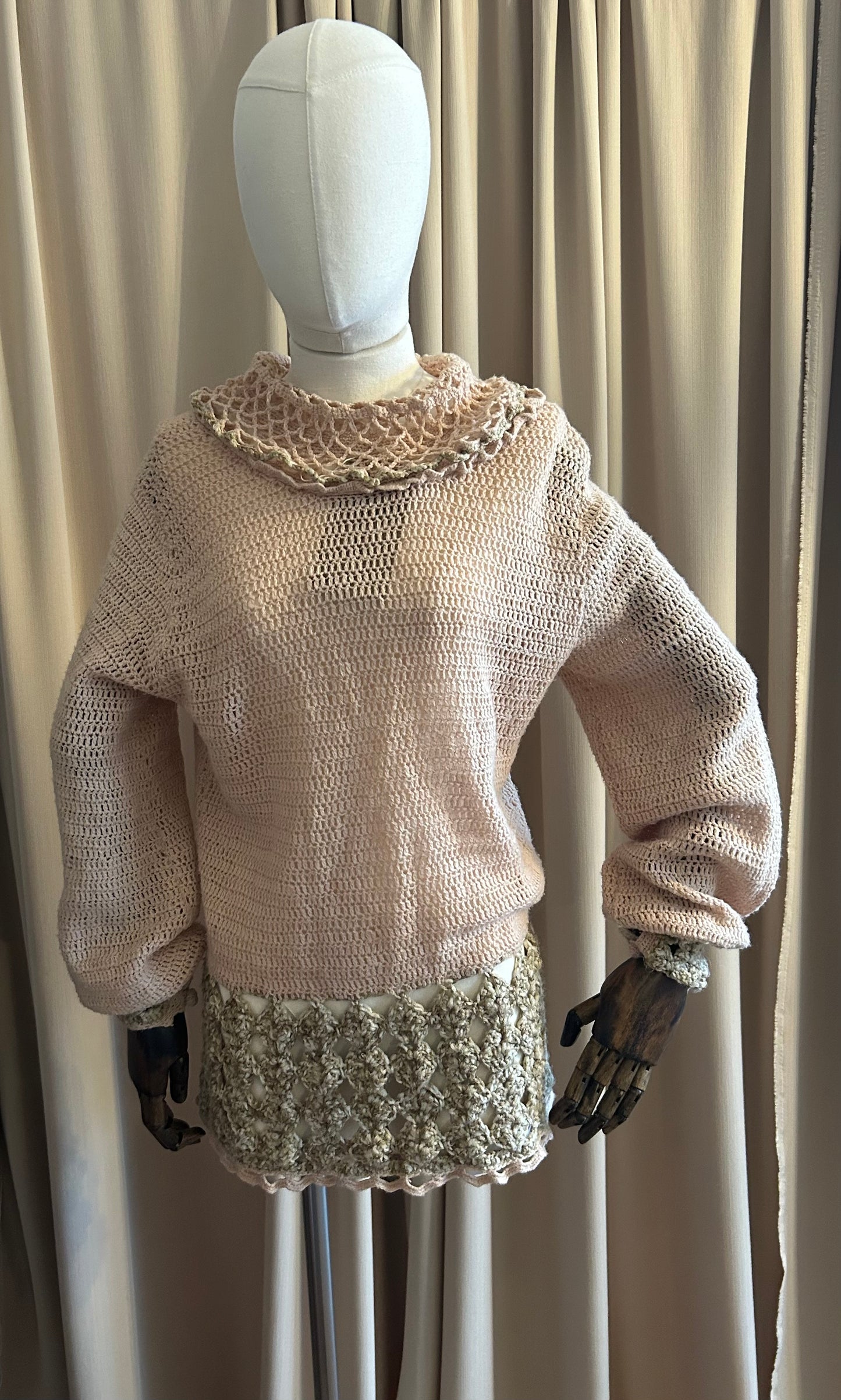 Double Collared Handknit Jumper