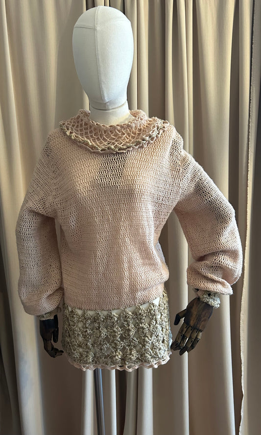 Double Collared Handknit Jumper