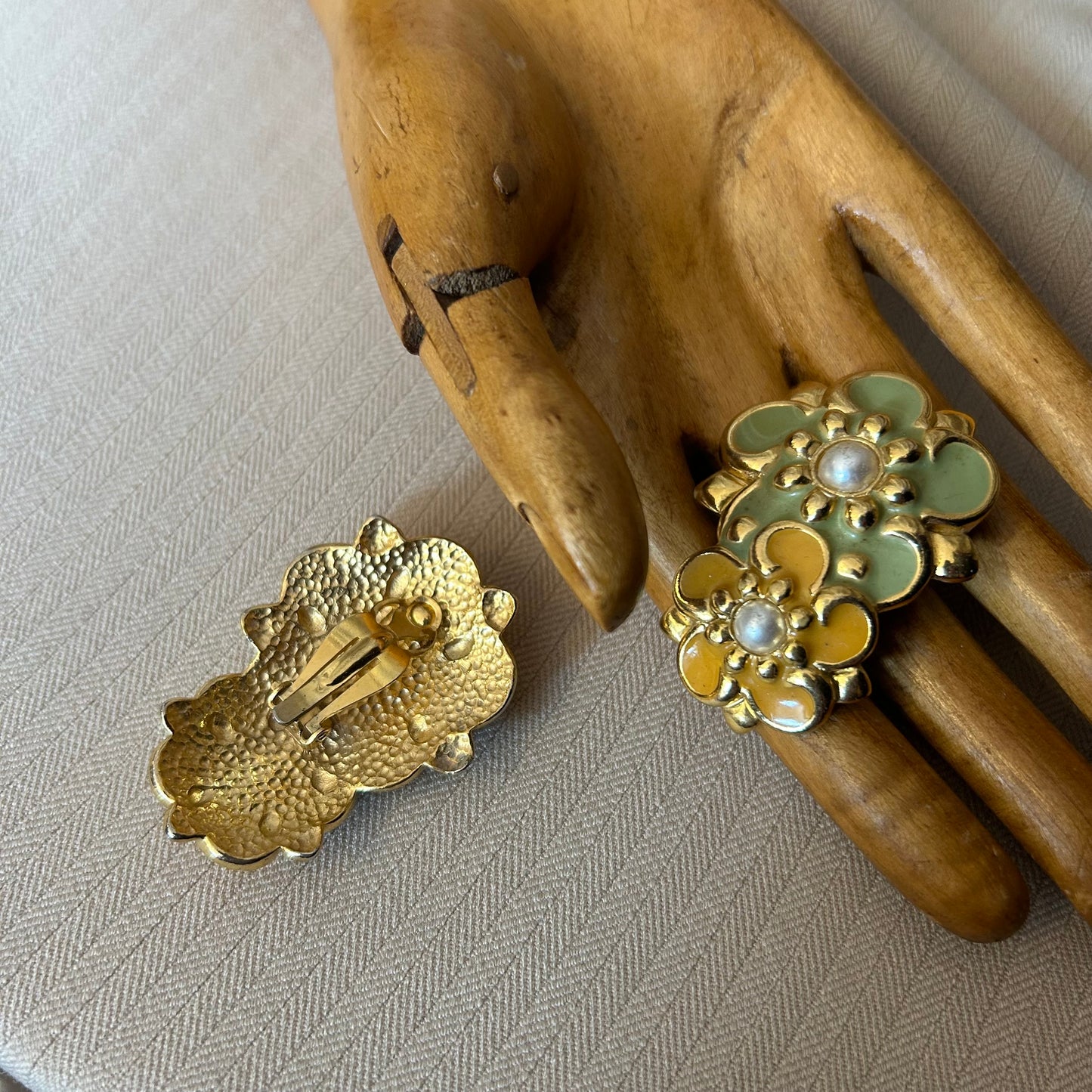 Large Floral Clip On