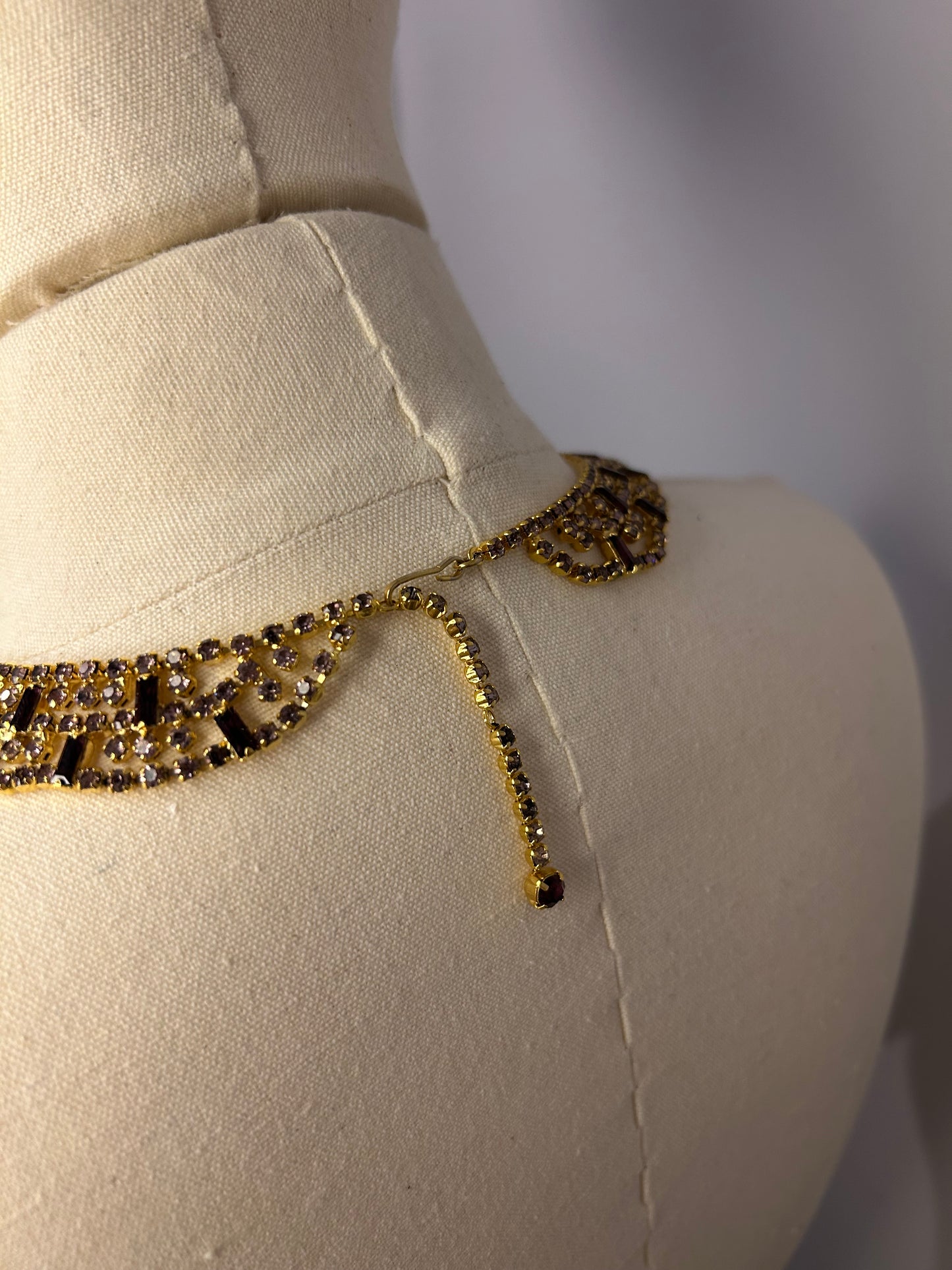 Purple Rhinestone Necklace