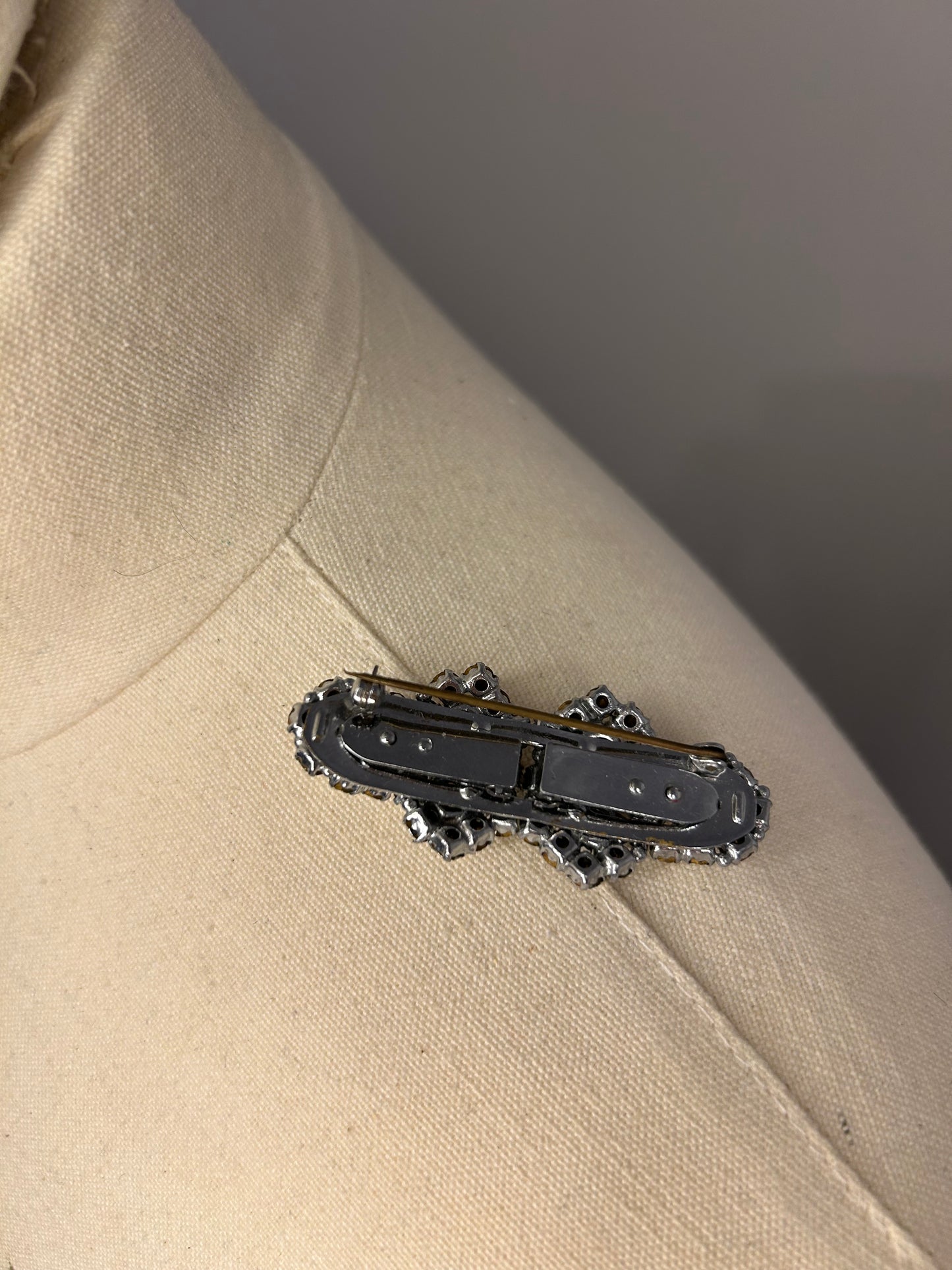 Silver Diamanté Brooch and Clip