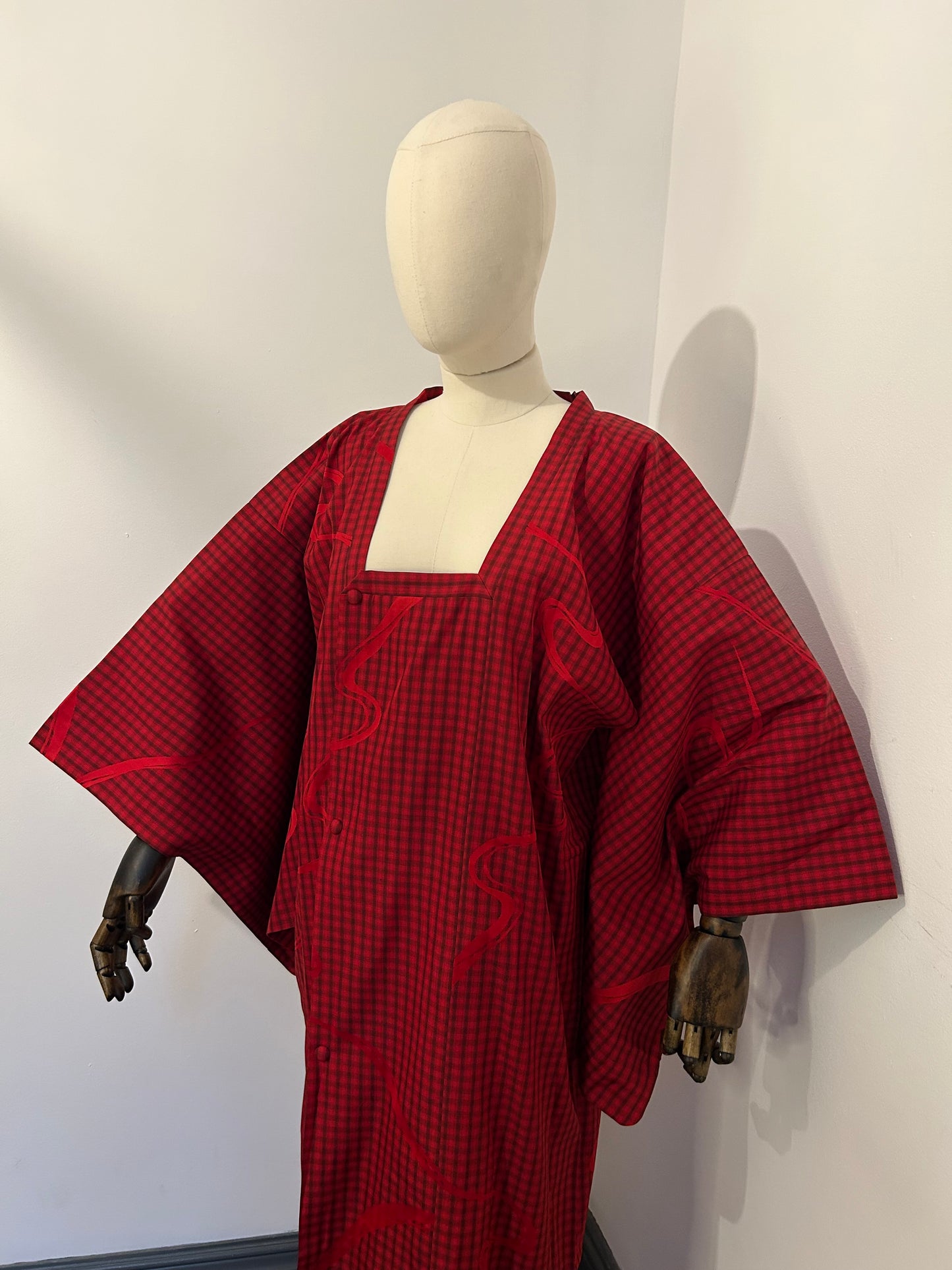 Red Checkered Kimono