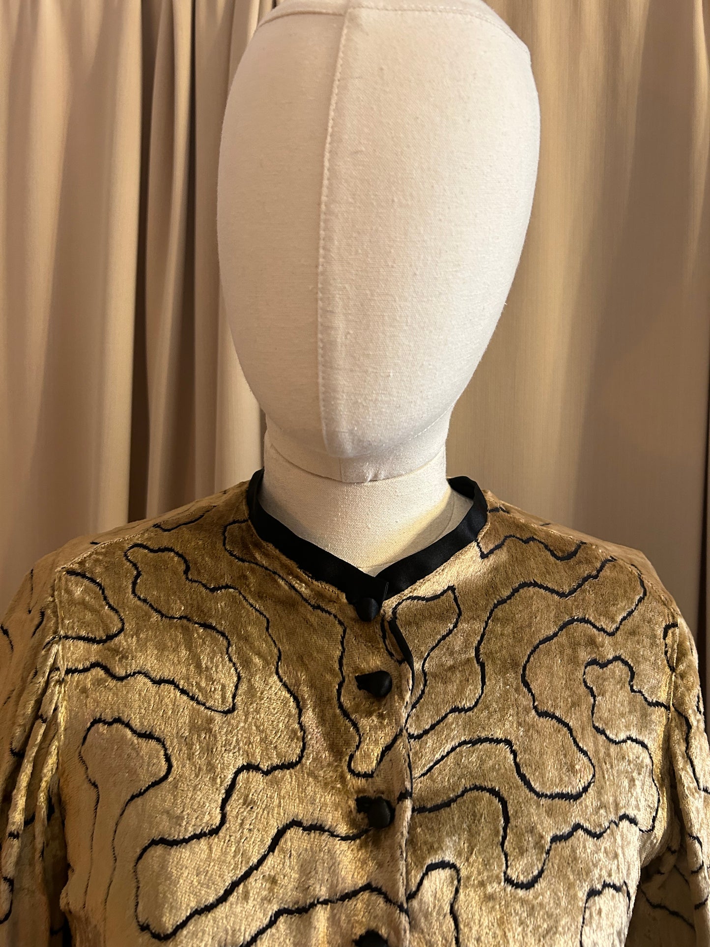 1920s Gold Silk Velvet Jacket