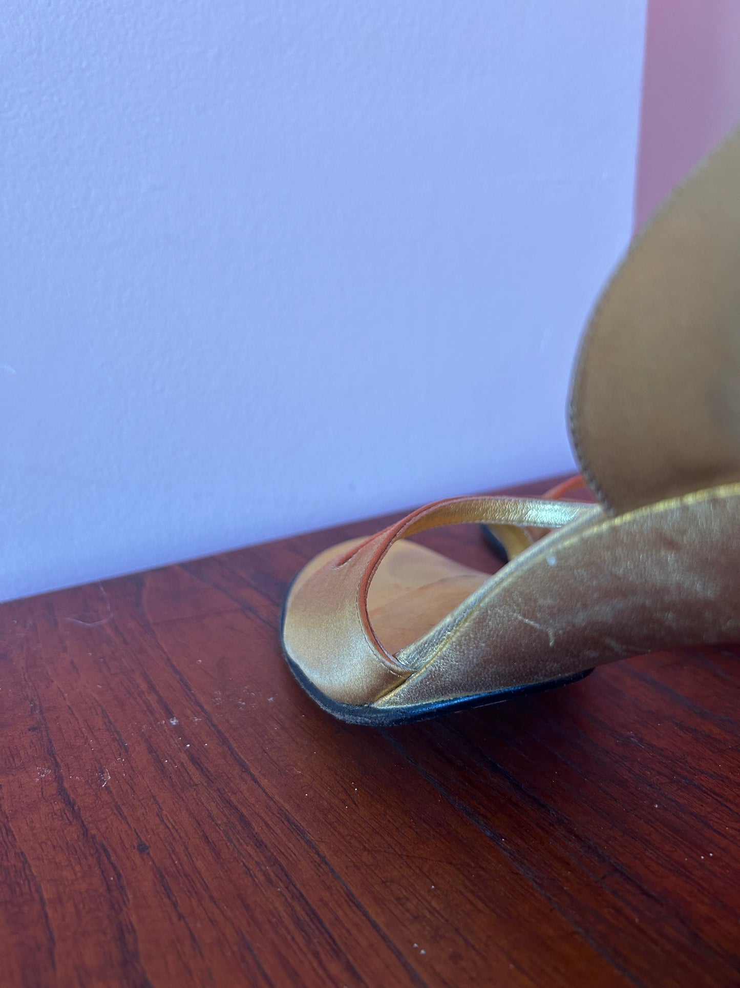 90s Prada Gold Heels