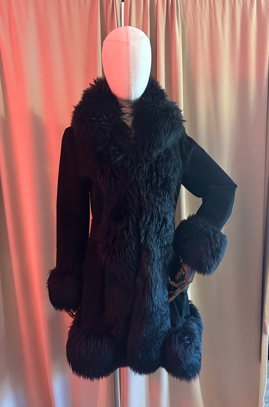 Black Suede Penny Lane Coat