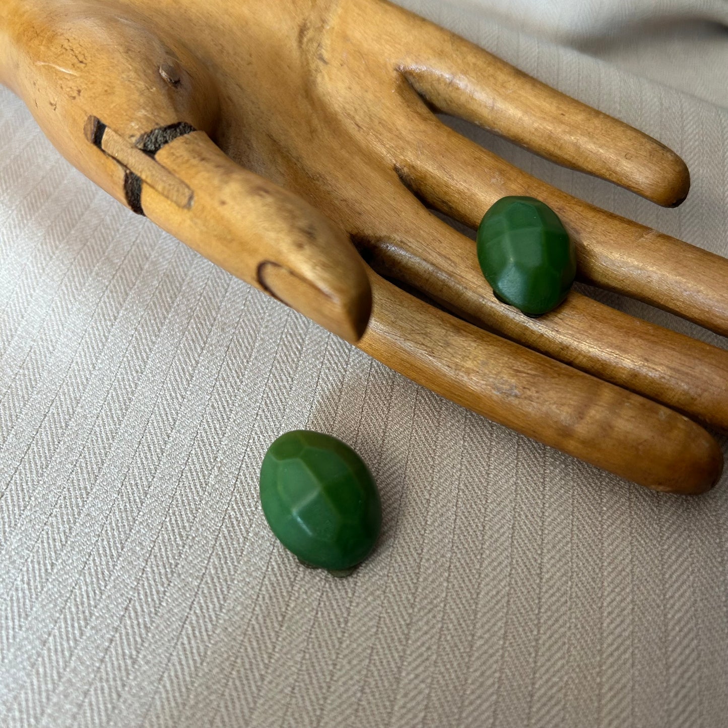 Faceted Green Clip On