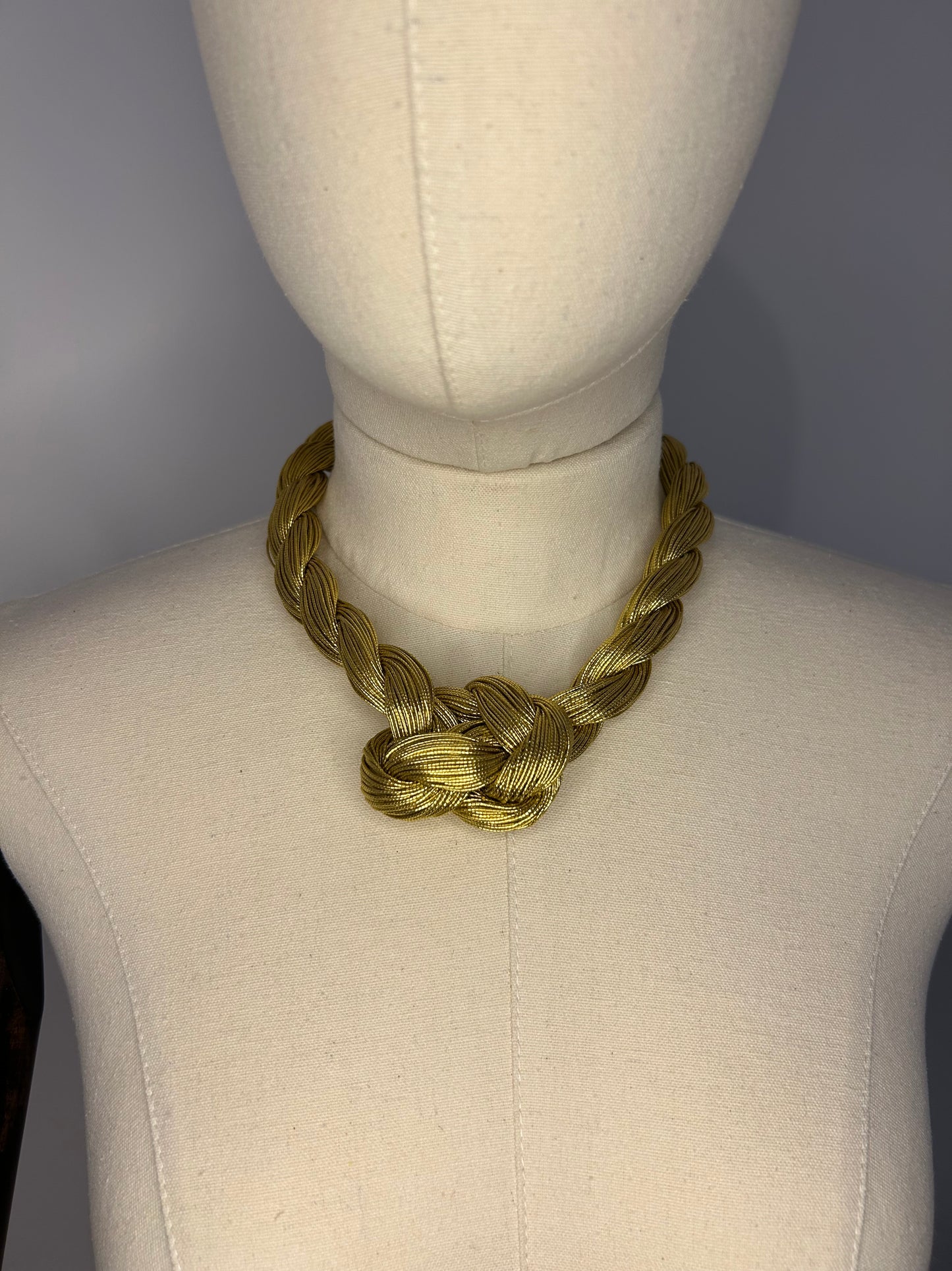 Gold Thread Knot Necklace