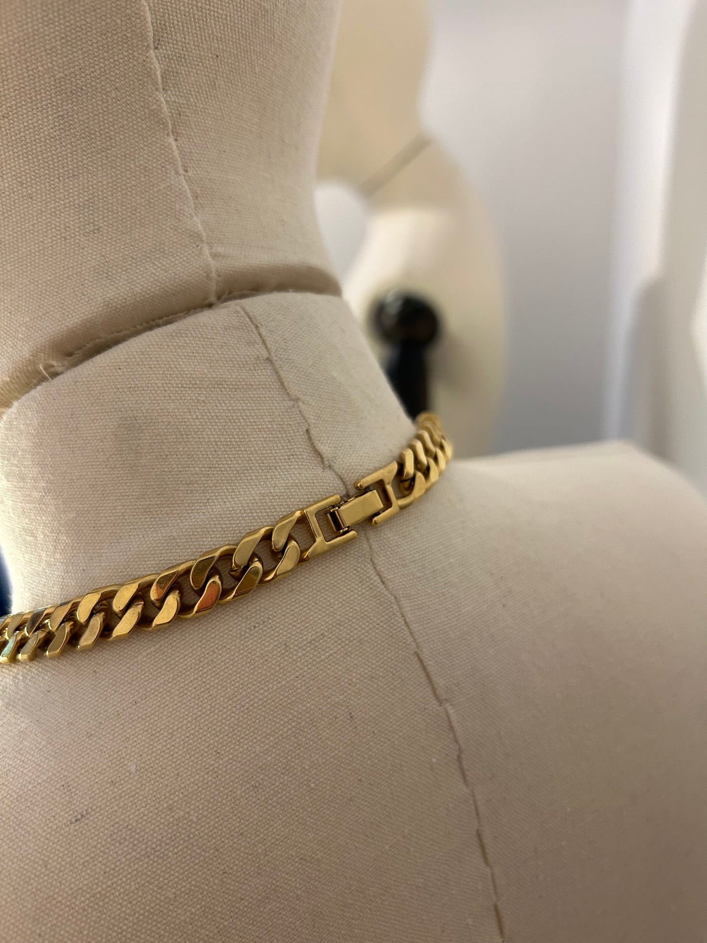 Gold Tone Curb Chain