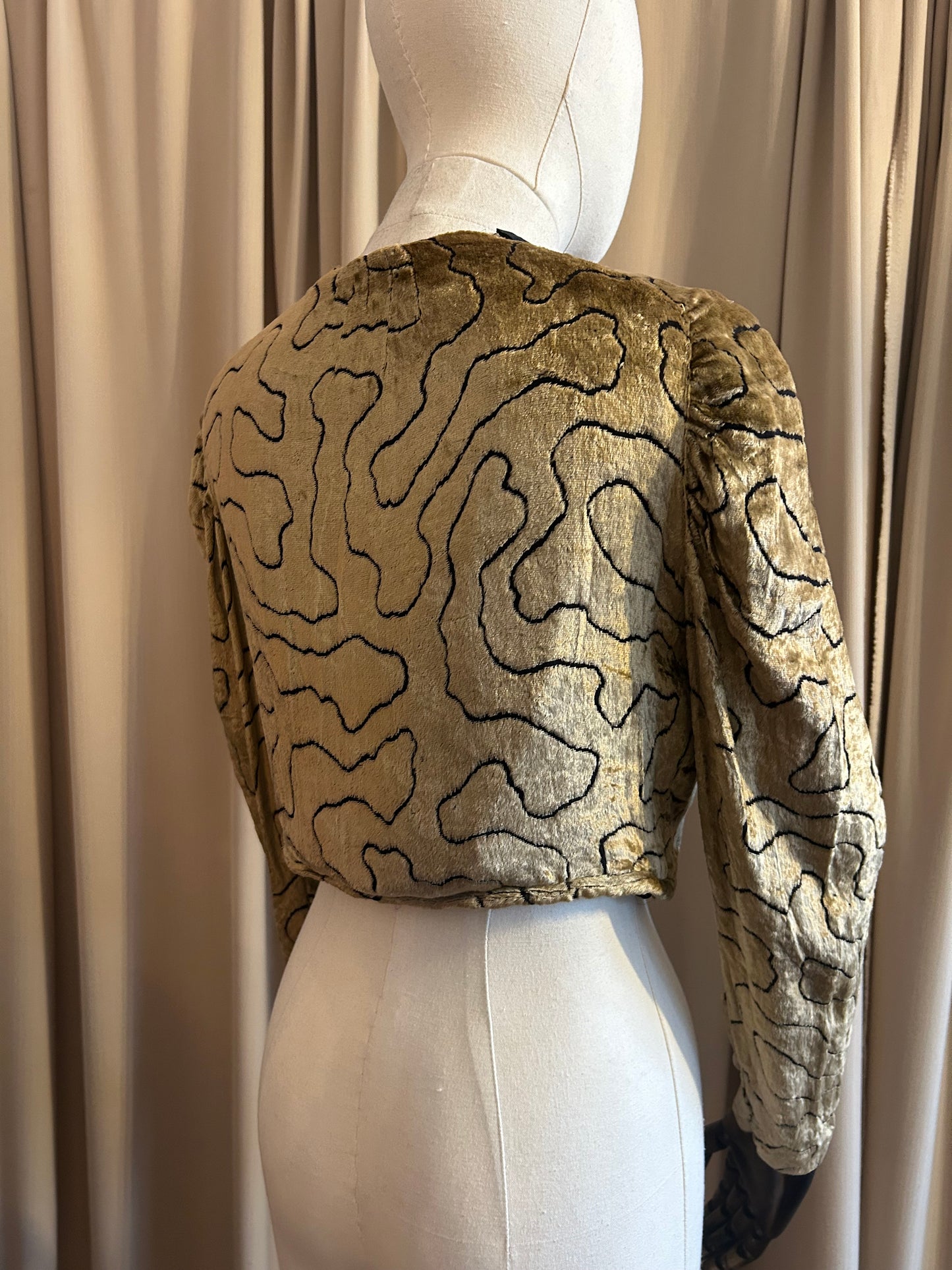 1920s Gold Silk Velvet Jacket