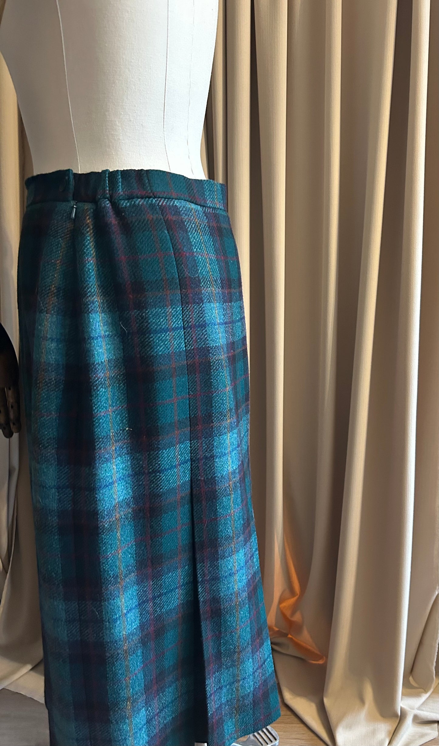 Tartan Wool Box Pleat Skirt