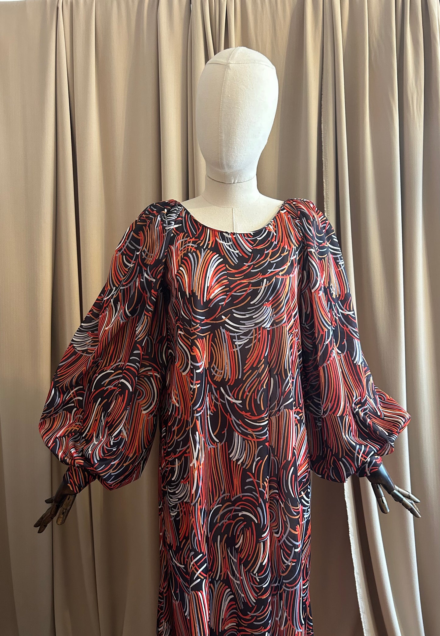 Balloon Sleeve Maxi Dress