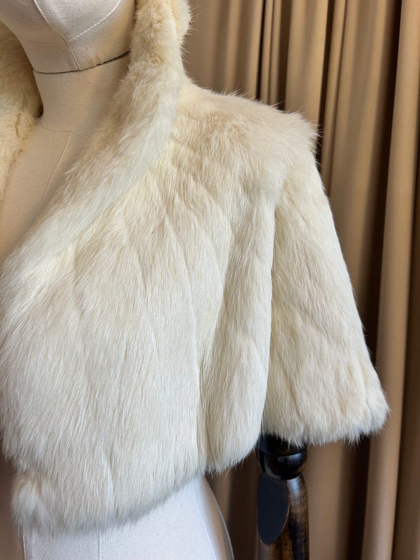 Cream Rabbit Fur Capelet