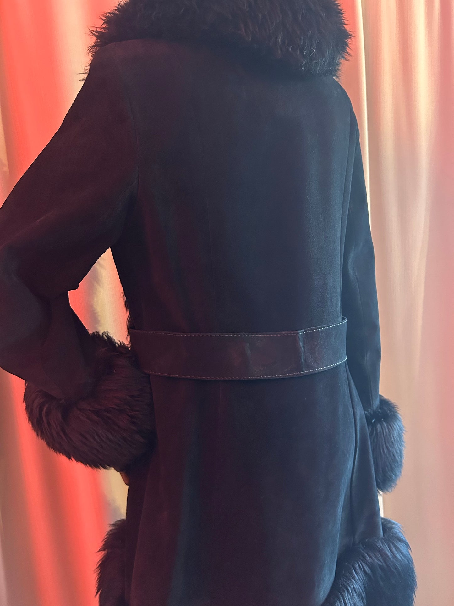 Black Suede Penny Lane Coat