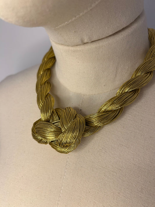 Gold Thread Knot Necklace