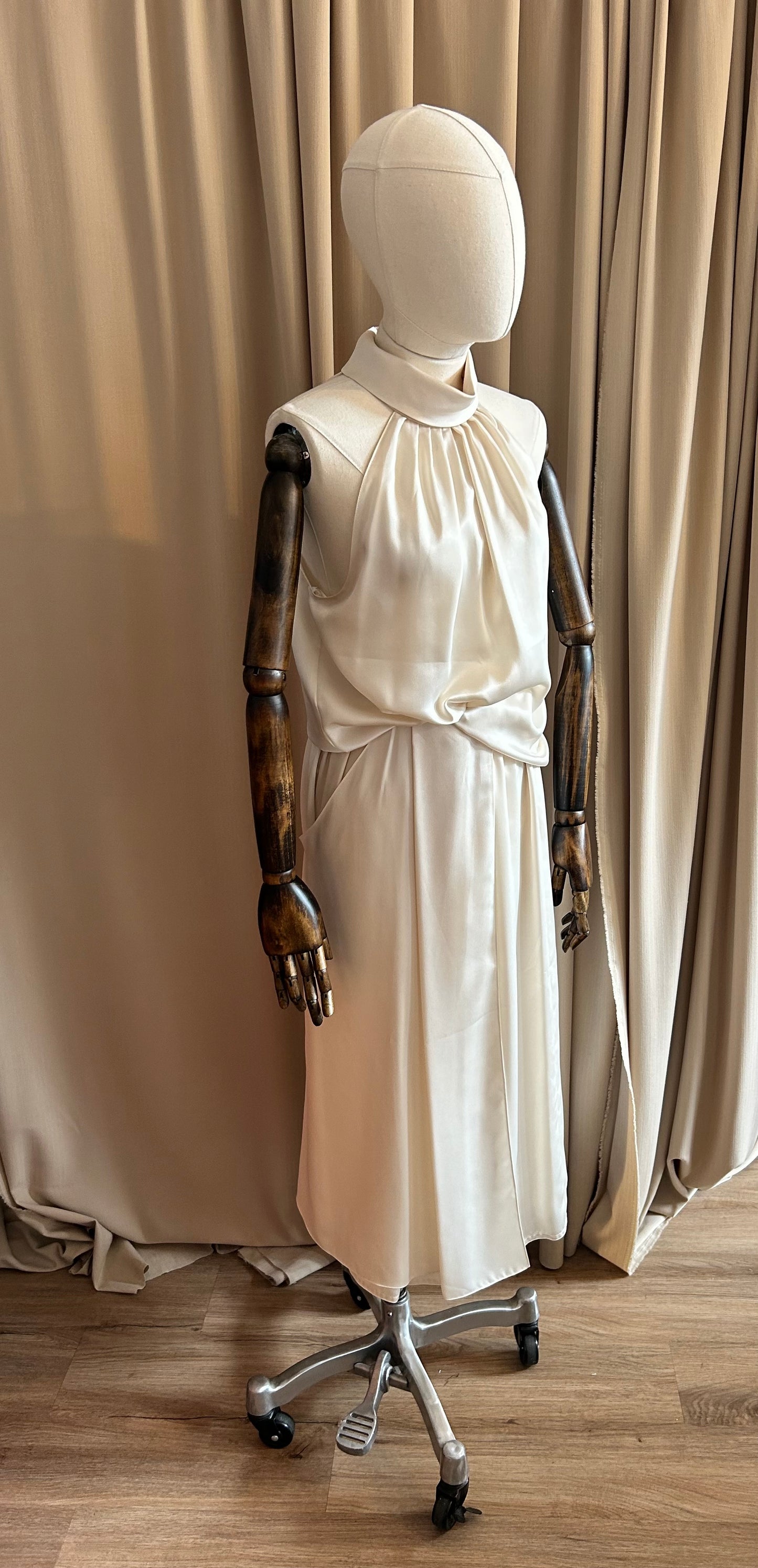 Satin Halter-neck Two Piece