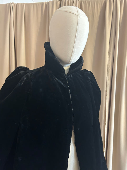 Victorian Silk Velvet Mourning cape