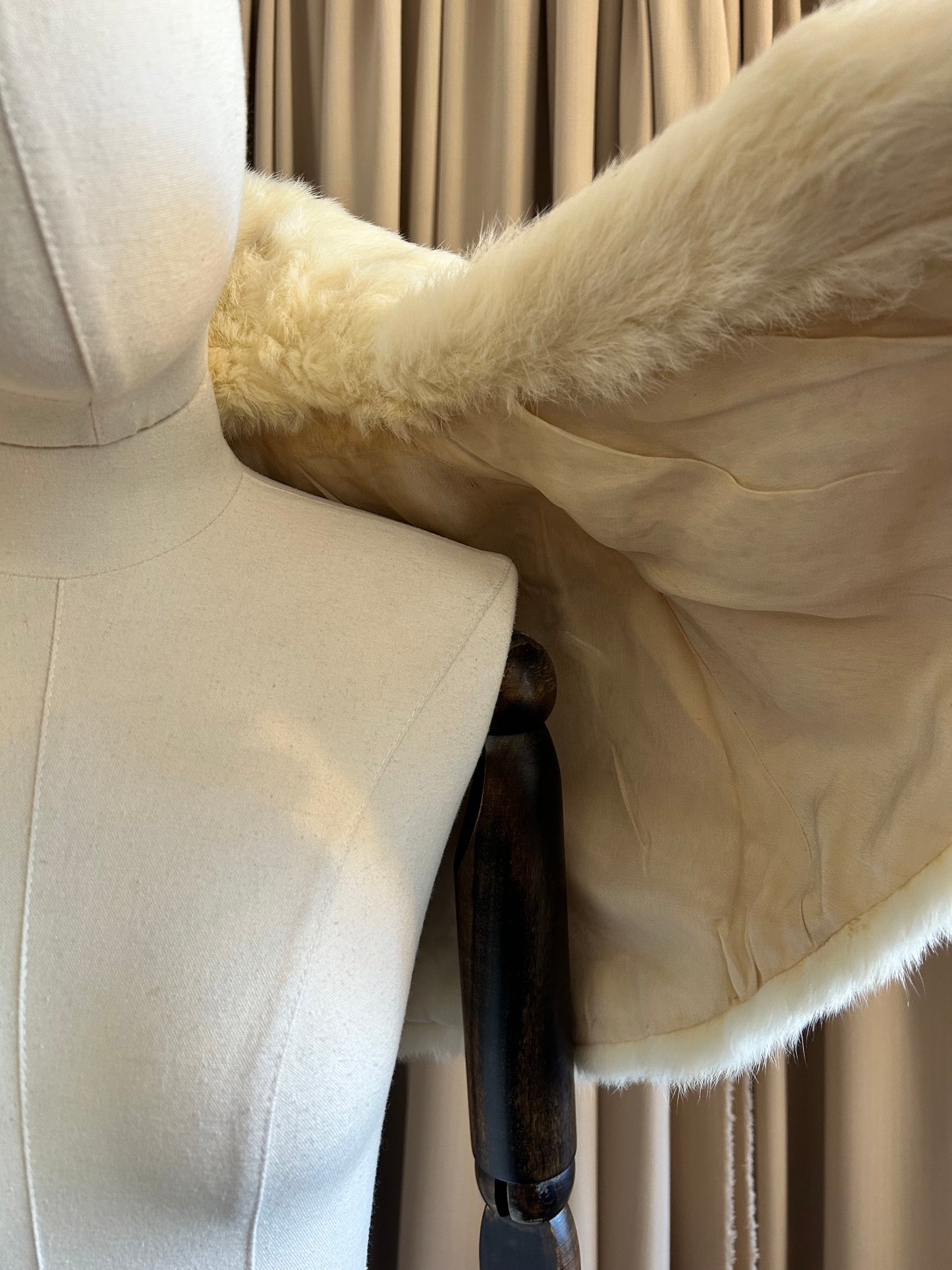 Cream Rabbit Fur Capelet
