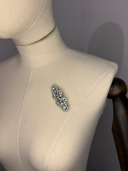 Silver Diamanté Brooch and Clip